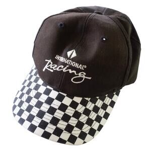 2/$15 Vtg Otto International Racing Checkered Bill Snapback Trucker Hat Nascar